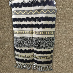 Décoration d'intérieur élégante, tailles/couleurs personnalisées, ensemble de tapis kilim tissés à la main, coton doux, faible hauteur de poils, motif puzzle, dos en latex - Product Image 2