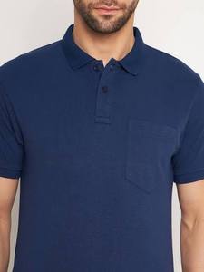 Camisa de Golf para Hombre, de Algodón Tejido, Antiarrugas, Transpirable, con Bolsillo, Color Azul Marino, Personalizada, con Logotipo Bordado y Diseño Impreso, Venta al Por Mayor - Product Image 1