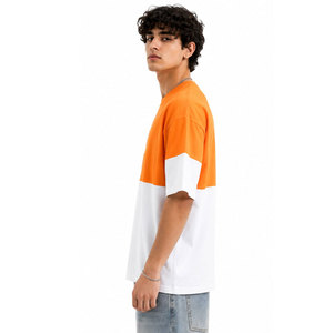 Camiseta de Manga Corta Extra Grande para Hombre con Diseño de Letras Impresas en Contraste Naranja y Blanco, Cuello Redondo, Estilo Casual, con la Frase 'I Love My Girlfriend' - Product Image 6