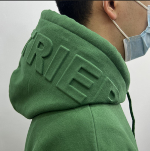 Sudadera con Capucha de Felpa de Algodón Extra Grande, Ecológica, con Logotipo Personalizado en Relieve 3D y Bordado, para Hombre, Estilo Urbano, Otoño - Product Image 1