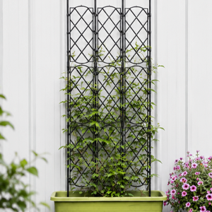 Enrejado de Jardín Metálico Expandible con Jardinera, Soporte para Plantas Trepadoras, Rejilla Decorativa para Exteriores, Resistente al Óxido - Product Image 4