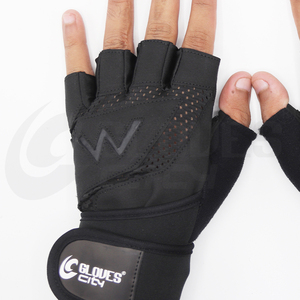 For Lightweight Cotton Half Finger <b>Weight</b> Lifting Gym Gloves Non-Slip Breathable Adjustable Wrist Support Unisex - Product Image 5