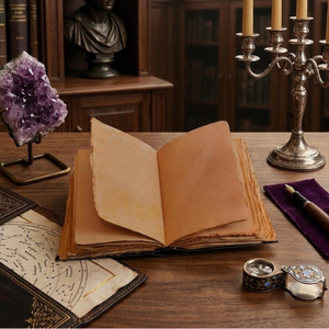 Diario de Cuero Vintage con Decoración Wicca, Libro de Sombras, Grimorio, Diario de Escritura de Cuero Genuino Hecho a Mano, Cuaderno de Regalo - Product Image 4