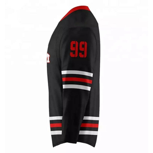 Custom <b>Black</b> Red Ice Hockey Jersey With Custom Logo Team Uniform <b>Long</b> <b>Sleeve</b> Sports Shirt - Product Image 2