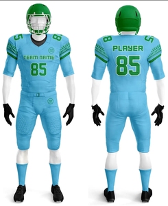 Uniformes de football américain imprimés personnalisables, 100% polyester, imprimés par transfert thermique, col en V, évacuation de l'humidité, coupe régulière, pour hommes - Product Image 4