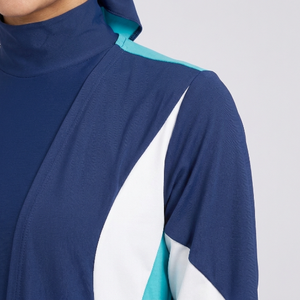 Nouvel ensemble burkini 4 pièces respirant et à séchage rapide, imprimé sur le devant, pour femme, maillot de bain modeste, coupe haute, burkinis islamiques - Product Image 4