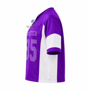 NCNW Sorority Women's Bling Football Jersey V Neck <b>Short</b> Sleeve <b>Mesh</b> Panel Moisture Wicking Performance Team Jersey - Product Image 3