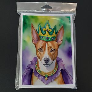 Basenji Roi du Mardi Gras Cartes de Voeux Pack de 8 Fantaisiste A7 Cartes de Note Vierges avec Enveloppes Taille 5x7 - Product Image 3