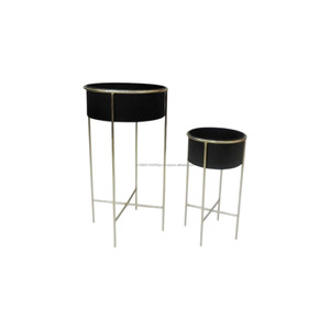 Maceta chapada en latón y metal de hierro de estilo minimalista moderno con soporte, macetas de suelo tradicionales de diseño personalizado a precio de lote - Product Image 6