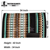 Tapis de selle western très populaire, tapis de concours épais antidérapant avec patch en cuir et laine, rembourrage en feutre et coton, confortable pour le cheval