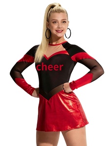 Tenue de cheerleading personnalisée scintillante avec cristaux et strass, haute élasticité, performance optimale - Product Image 2