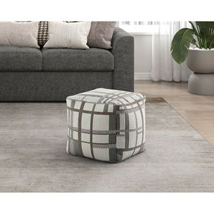 Pouf Moderno Quadrato 1 Pezzo, Poggiapiedi Multicolore in Tessuto Jacquard, Sedia a Sacco Antiscivolo, Accessorio per Seduta - Product Image 4