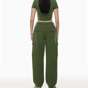 <span class=keywords><strong>Pantalon</strong></span> large <span class=keywords><strong>bleu</strong></span> <span class=keywords><strong>marine</strong></span> pour <span class=keywords><strong>femme</strong></span>, taille haute, cordon élastique, coupe décontractée, <span class=keywords><strong>pantalon</strong></span> de détente, rayures latérales, tricoté en coton et élasthanne - Product Image 2