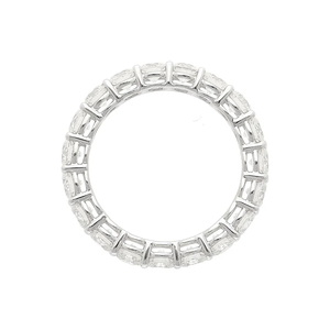 Bague éternelle pour femme en argent sterling 925 plaqué rhodium avec diamant naturel taille émeraude - Product Image 1