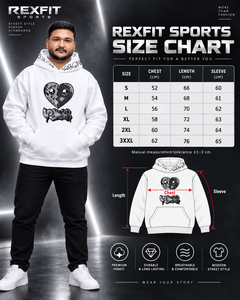 Custom Men's <b>White</b> Graphic Pullover <b>Hoodie</b> Heavyweight 430g Fleece Raised Rubber Print <b>Oversized</b> Streetwear Sweatshirt Pocket - Product Image 5
