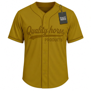 Maillots de baseball personnalisés respirants à manches courtes pour hommes, 100 % polyester, couleur unie, grandes tailles, été, vente en gros - Product Image 1