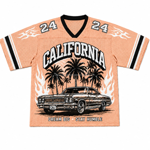 <b>Mens</b> Streetwear Boxy Fit Cropped Mesh Jersey Crew Neck Custom Soccer Number Print Quick Dry Mesh Tee - Product Image 3