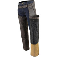 Samroz Sports Chaps en cuir pour hommes - Noir Marron avec poche fendue et fermeture à bouton-pression, doublure thermique, pour motards, design personnalisable, haute qualité