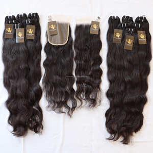 Tissage en lot péruvien avec Closure 13x6 Transparent Hd Swiss Lace Frontal Closure avec 100% cheveux indiens bruts, vente en gros - Product Image 1