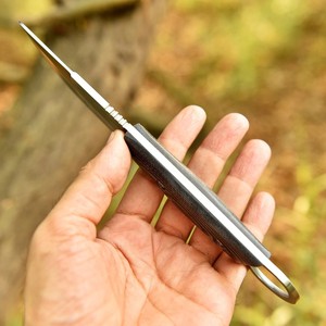 Custom 12c27 Steel EDC Fixed Blade Skinning Knife G10 Handle <b>Leather</b> Sheath OEM Full Tang Bushcraft Camping Utility Knife - Product Image 4
