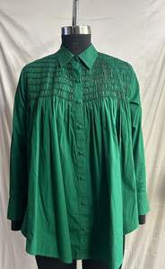 Chemises pour femmes personnalisées par le fabricant, chemises décontractées pour femmes, couleur verte unie, manches longues, acheter directement auprès du fournisseur - Product Image 6