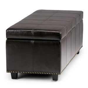 Kingsley Coffee Brown Large <b>Storage</b> Ottoman Stylish <b>Stools</b> & Ottomans Collection - Product Image 5