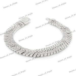 Pulsera de Plata de Ley Ajustable Vintage con Diamantes de Moissanita de Lujo, Chapada en Rodio, para Compromiso, Boda, Unisex, con Piedras Brillantes - Product Image 2