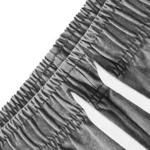 Ensemble T-shirt et short 2 pièces pour homme, respirant, avec logo personnalisé, effet délavé, en polyester/coton épais, idéal pour l'été - Product Image 6