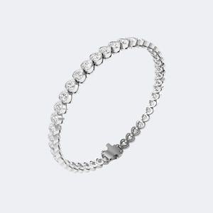 7.00CTW 10k <b>Gold</b> Plated Heart Bezel-<b>Set</b> Diamond Cute Women's Tennis Bracelet - Product Image 2
