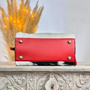 Bolsa de Viaje de Cuero con Patrón de Piel de Vaca de Lujo, con Hebilla de Concho Turquesa y Cierre de Cremallera, Bolso de Mano para Mujer - Product Image 5