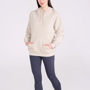 เสื้อฮู้ดดี้ผู้หญิงไซส์ใหญ่ พิมพ์โลโก้ได้ตามสั่ง ขายส่ง เสื้อฟลีซแบบเรียบ ทรงหลวม ไหล่ตก เสื้อฮู้ดดี้ผู้หญิงแบบเปล่า สไตล์สตรีทแวร์ - Product Image 3