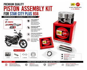 Kit de piston pour TVS Star City Plus BS6, diamètre 53,50 mm, anneau OEM, revêtement Moly, 53,50 mm, à bas prix directement du fabricant - Product Image 2