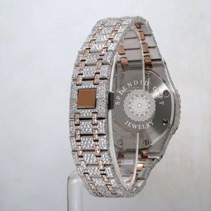 Reloj de Lujo para Hombre con Diamantes, Cristal de Zafiro, Correa de Plata, Movimiento de Cuarzo Analógico, Resistente al Agua 10m, un Splendid Gift Jewelry - Product Image 3