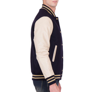 Chaqueta Letterman con Mangas de Cuero, Estilo Moderno y Vanguardista, Chaqueta de Invierno para Uso Urbano - Product Image 4