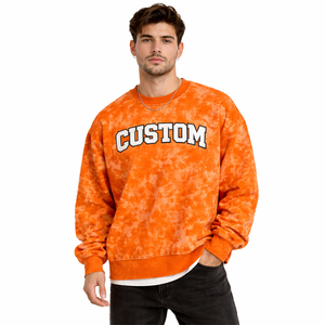 Sudadera con Estampado Personalizado, Lavada al Ácido, Cuello Redondo, Oversize, Material de Algodón de Alta Calidad, Moda Urbana para Hombre - Product Image 1