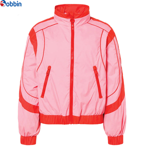 Conjunto de chándal de verano de hip hop de 2 piezas para mujer, top liso, chaqueta corta cortavientos con cremallera de algodón, estilo urbano informal personalizado - Product Image 2