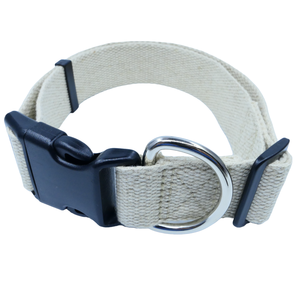 Collar de perro de plástico blanco sólido con moda personalizada de fibra de cáñamo para mascotas para perros grandes al por mayor - Product Image 1