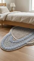 Tapis en laine à poils moyens, motif géométrique moderne, tufté à la main, antidérapant, pour chambre d'enfant, chambre à coucher, salon, décoration