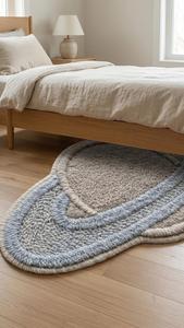 Tapis antidérapant en laine à motifs géométriques, tufté à la main, pour la chambre des enfants, la chambre à coucher, le salon, décoration - Product Image 4