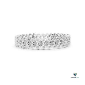 17.58 CT Pear Cut Lab Grown Diamond Bracelet in 18K <b>Solid</b> <b>Gold</b>, Symmetrical Leaf Pattern Collet Set Fine Jewelry for Women - Product Image 2