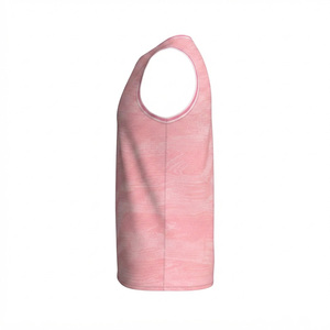 Maillot de basket-ball rose personnalisé sans manches, respirant, anti-bactérien, en polyester/nylon, impression numérique, unisexe adulte - Product Image 3