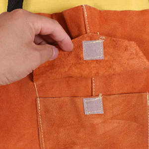 Premium Quality Heavy-Duty Abrasion-Resistant Construction Welding <b>Apron</b> Cowhide Split <b>Leather</b> Cotton Sleeveless Workwear - Product Image 2