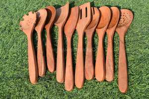 Wooden <b>Spoon</b> Set 1 Piece Hand <b>Carved</b> Natural Finish Food Safe Kitchen <b>Tools</b> Dishwasher & Microwave Safe - Product Image 3
