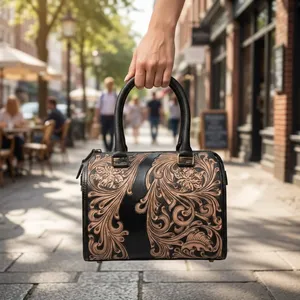 Vintage Women's <b>Handbag</b> Genuine Leather Bags Shoulder Bags Embroidery Pattern Leather <b>Handbags</b> for Women - Product Image 5
