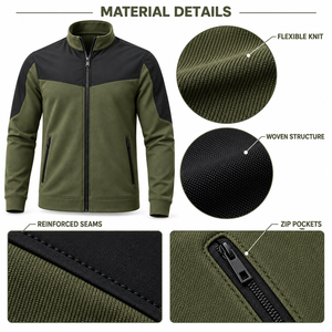 Chaqueta Deportiva con Cuello Alto, Paneles en Contraste, Tejido Doble de Poliéster, Chaqueta de Alto Rendimiento, Logotipo Personalizado, Ropa Deportiva para Equipos, Proveedor OEM - Product Image 2