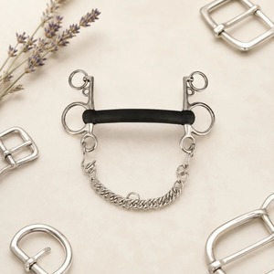Bocado Pelham de Acero Inoxidable con Boquilla Recta, Bocado para Caballo, Equipo Ecuestre, Metal Brillante Resistente al Óxido - Product Image 4