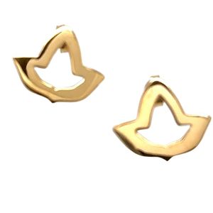 4K Yellow Gold Vermeil Open Ivy Leaf Stud <b>Earrings</b> Extra <b>Small</b> Post Design <b>for</b> <b>Women</b> Elegant Botanical Jewelry Minimalist - Product Image 1