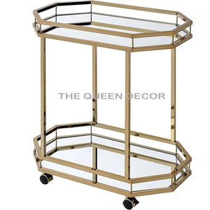 Classic 3-Tier Iron Metal Black Leg Hotel Bar Wood Top Luxury <b>Serving</b> <b>Trolley</b> Rectangle Shape Other Home Decor - Product Image 6