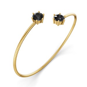 Brazalete Elora Flexi de oro rosa de 14 quilates con diamantes negros de laboratorio (1 quilate) Tw. Joyería de Lujo para Mujer, Pulseras para Uso Diario y Bodas, Venta al Por Mayor - Product Image 4