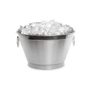 Grande cuve à boissons en acier inoxydable – Bac à glace de fête à large ouverture avec poignées latérales - Product Image 4